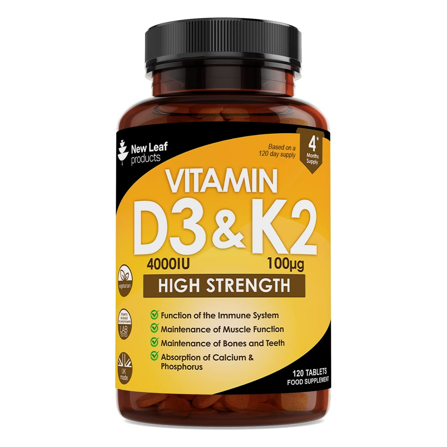 Vitamin D3 & K2 Tablets (365 fill)